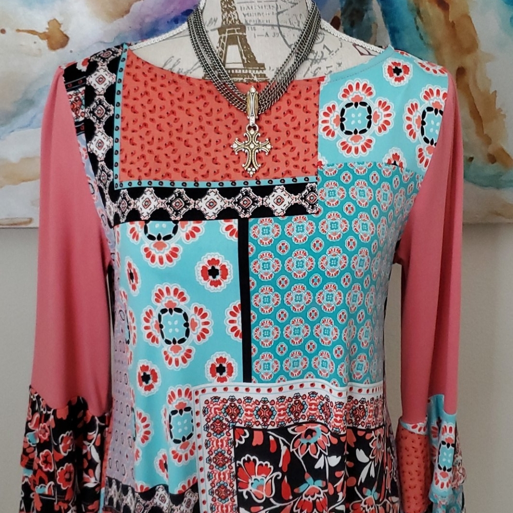 Emerald Patchwork Dress - image 1